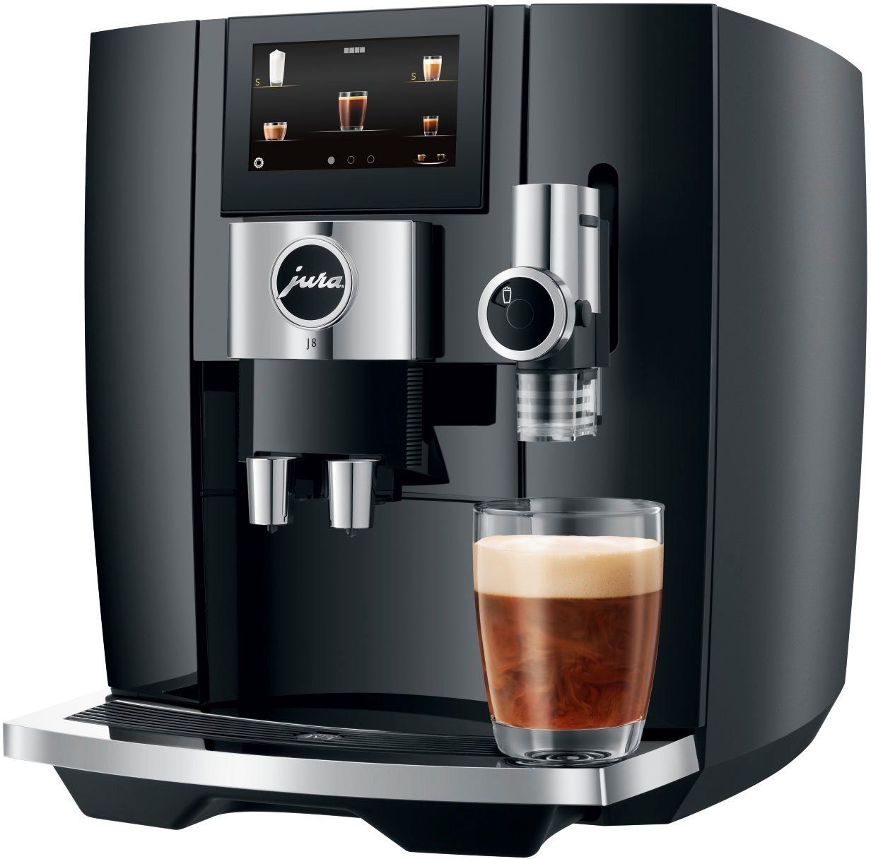 Automatický kávovar Jura J8 / 1450 W / 1,9 l / 15 bar / Piano Black / ROZBALENO