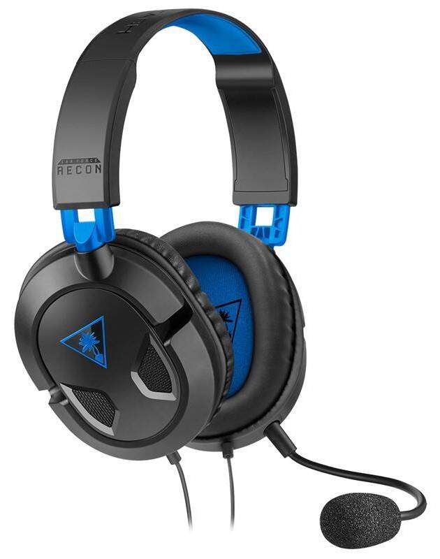 Headset Turtle Beach Recon 50 pro PS4 Pro/PS4 (TBS-3303-02) / 40 mm měniče / 3,5 mm jack / 20 - 20000 Hz / černá/modrá / ZÁNOVNÍ