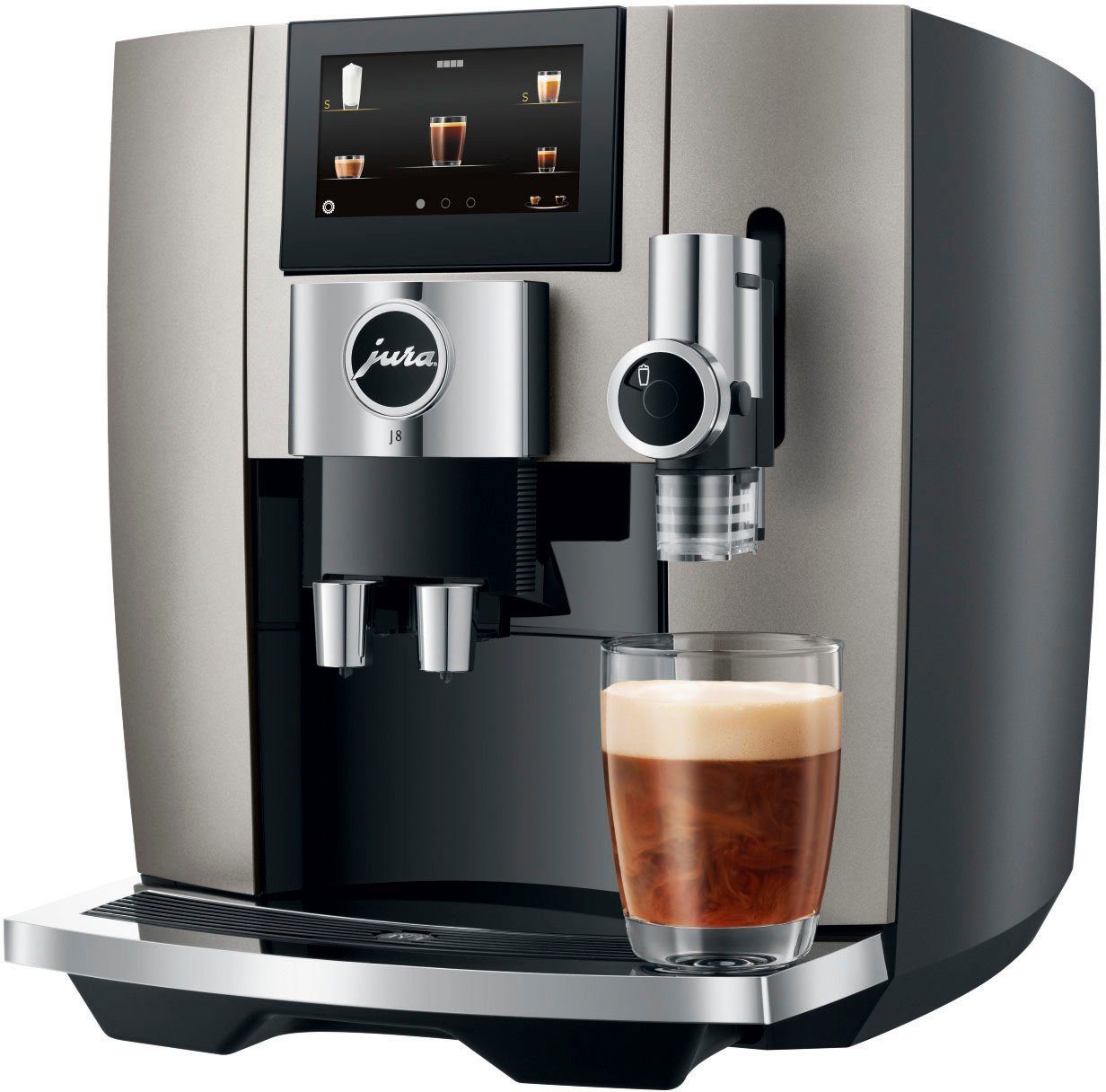 Automatický kávovar Jura J8 / 1450 W / 1,9 l / 15 bar / Midnight Silver / ROZBALENO