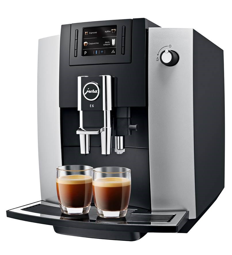 Automatický kávovar Jura E6 / 1450 W / 1,9 l / 15 bar / Platin / ZÁNOVNÍ