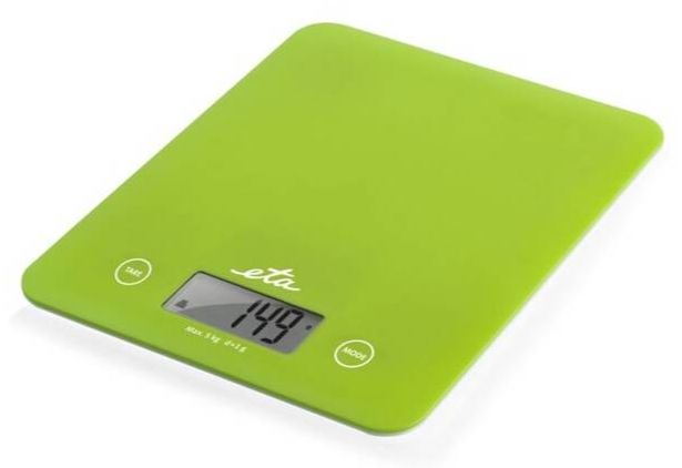 Digitální kuchyňská váha ETA Lori 2777 90010 / LCD displej / zátěž až 5 kg / přesnost vážení 1 g / zelená / ZÁNOVNÍ