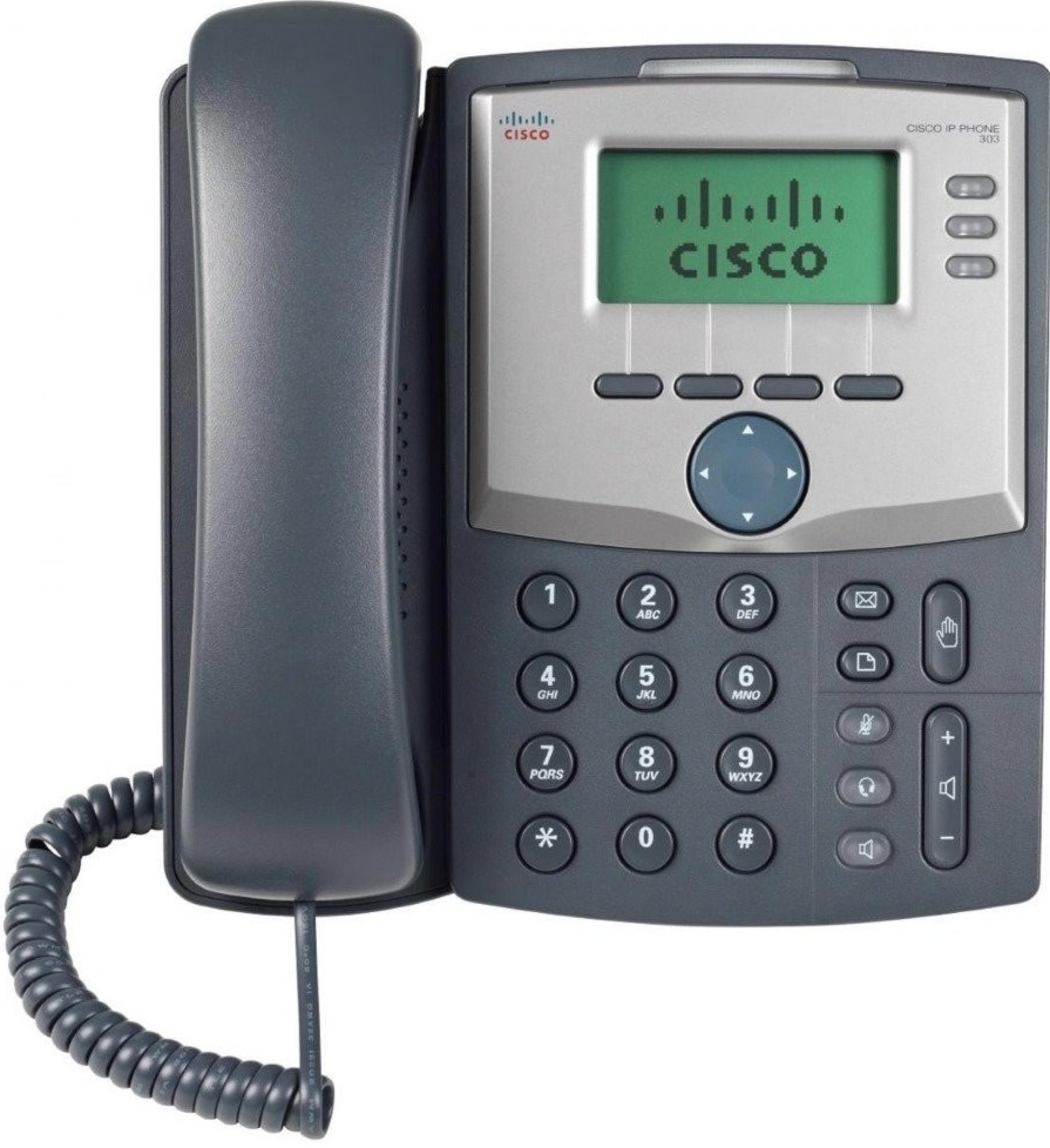 Stolní telefon Cisco SPA303 SIP 3-line / LCD displej / 3-linkový / černá / ROZBALENO