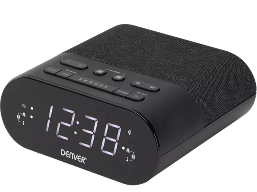 Radiobudík Denver CRQ-107 / Digitální budík / FM / LED displej / stmívač / černá