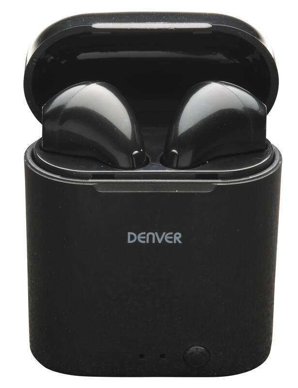 Bezdrátová sluchátka Denver TWE-36MK3 / Bluetooth 5.0 / 400 mAh / mikrofon / černá / POŠKOZENÝ OBAL