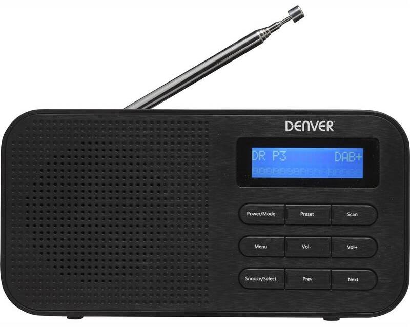 Radiopřijímač s DAB+ Denver DAB-42 / LCD displej / 10 předvoleb / 1 W / AM, DAB+ / černá / POŠKOZENÝ OBAL