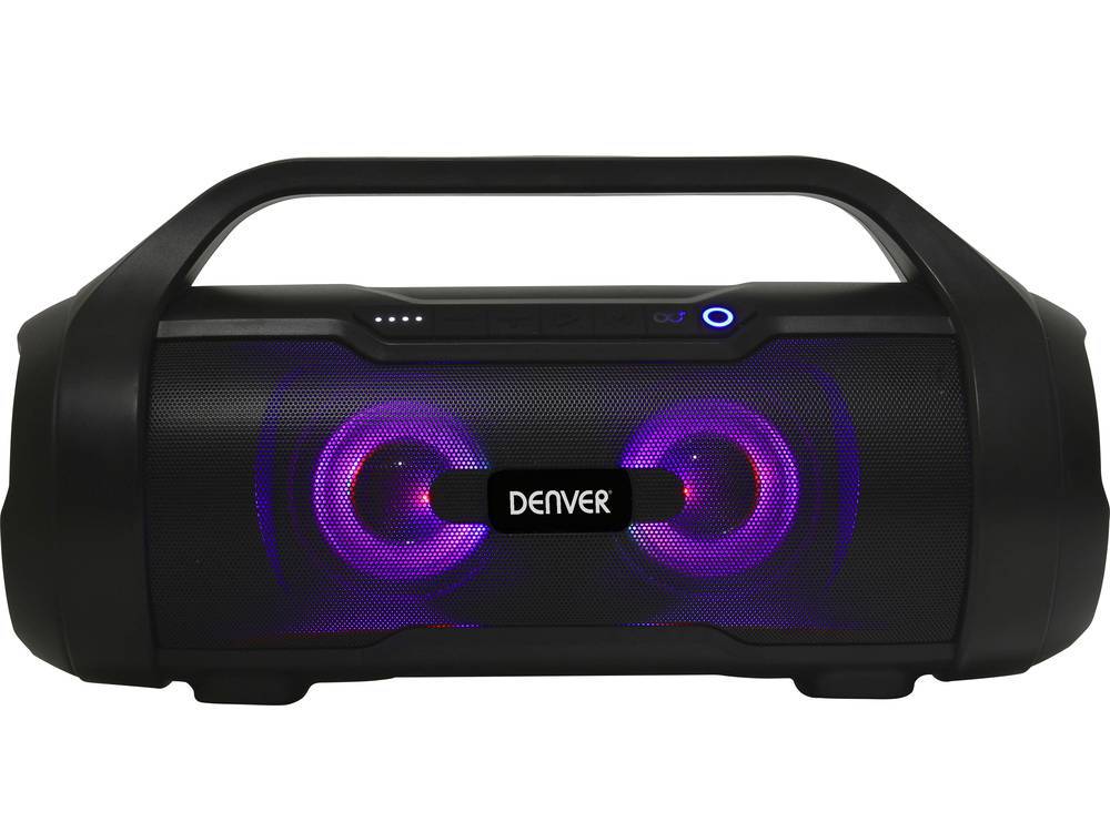 Bezdrátový reproduktor Denver BTG-615 / Bluetooth / 15 W / 3000 mAh / IPX5 / USB / černá / POŠKOZENÝ OBAL