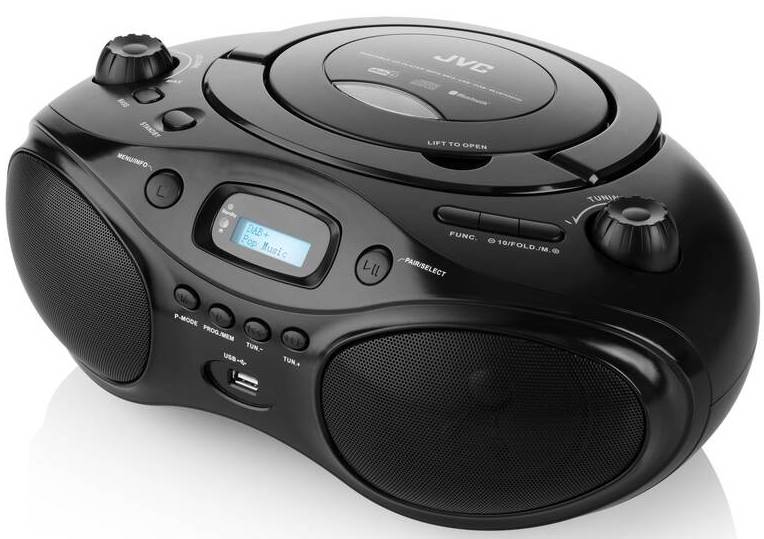 Radiopřijímač DAB+/CD JVC RD-E661B-DAB / Bluetooth / LCD displej / 4 W / černá / POŠKOZENÝ OBAL