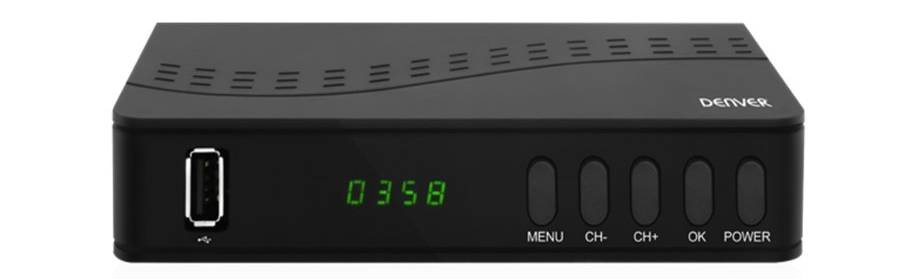 Set-top box Denver DTB-140 / DVB-T2 / 230 V / LED displej / černá