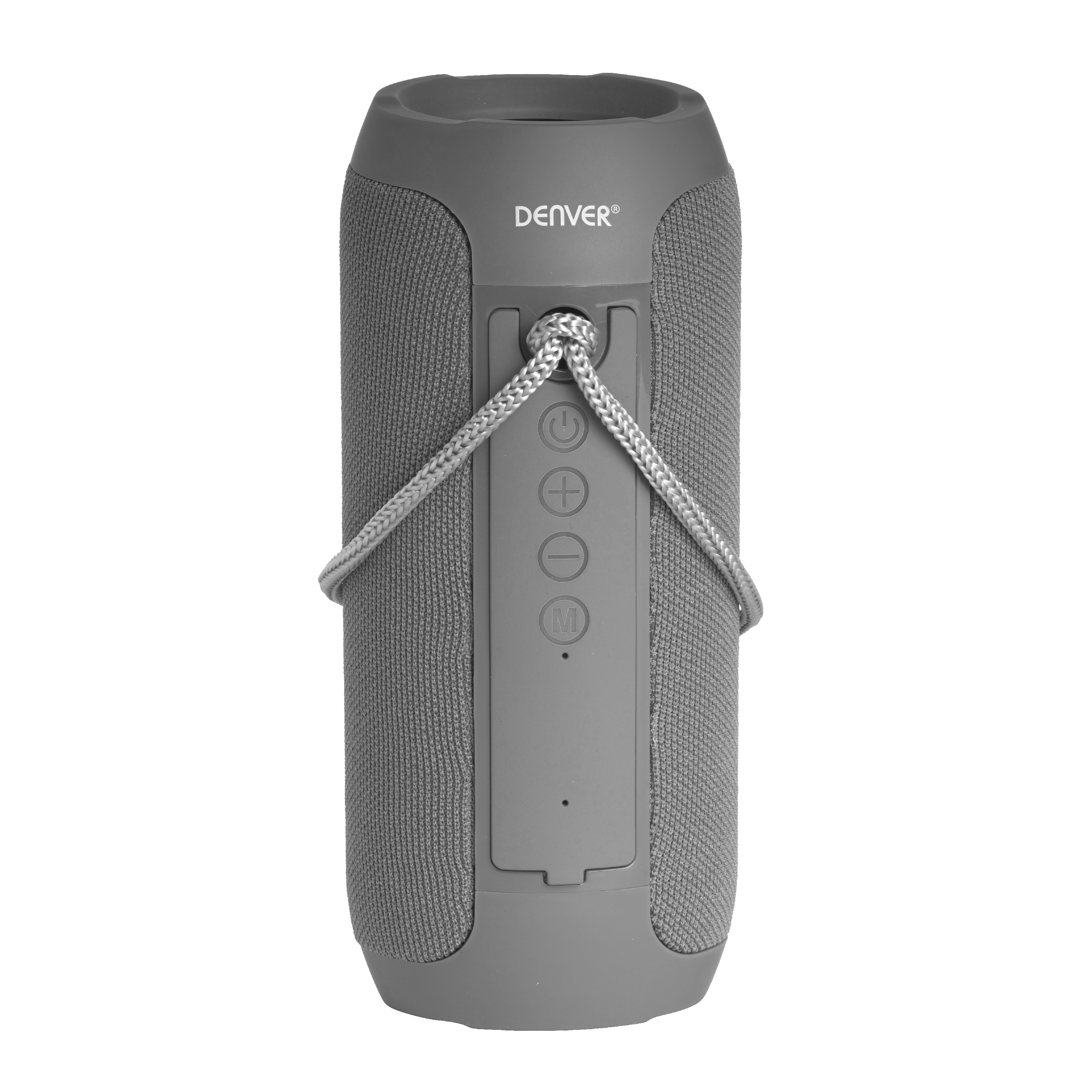 Bezdrátový Bluetooth reproduktor Denver BTS-110 / baterie 1200mAh / FM rádio tuner / slot pro SD kartu / šedá / POŠKOZENÝ OBAL