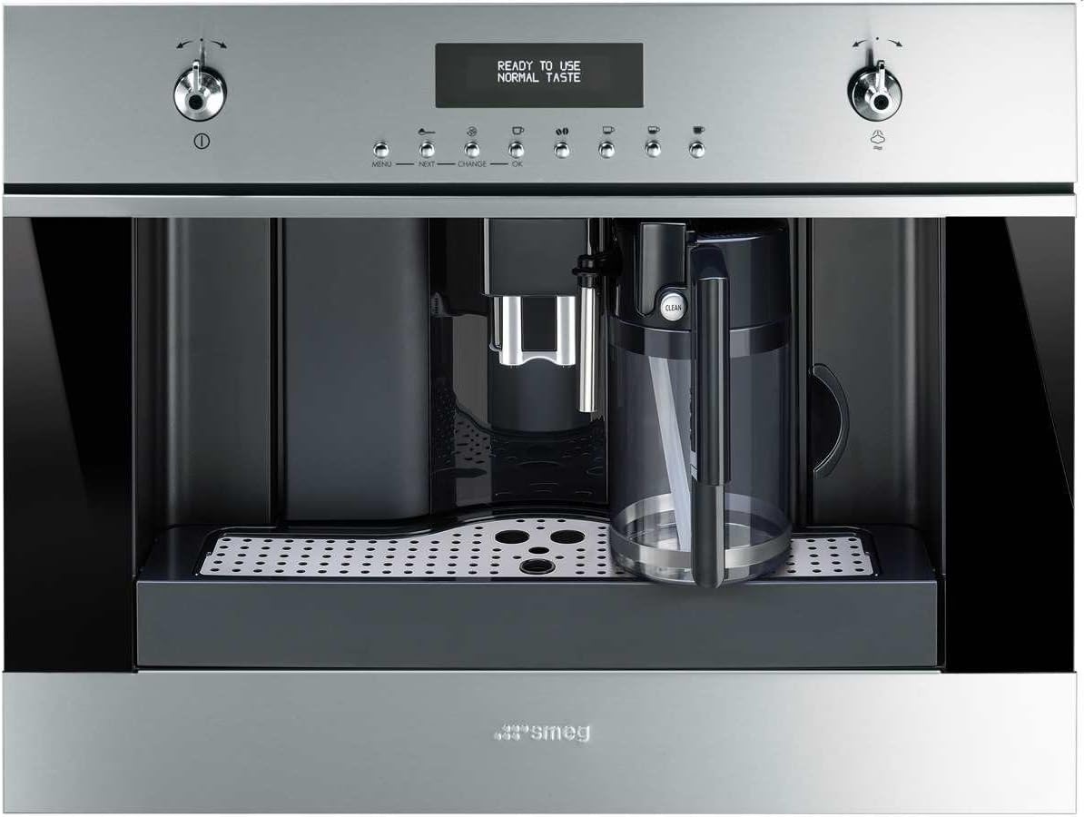 Automatický vestavěný kávovar Smeg CMS6451X / 1350 W / LCD displej / 15 bar / nerez/černá