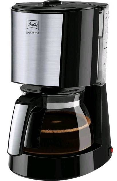 Kávovar na překapávanou kávu Melitta 1017-04 EnjoyTop / ukazatel hladiny vody / 1000 W / 1,25 l / 10 šálků / černá/nerez / ZÁNOVNÍ