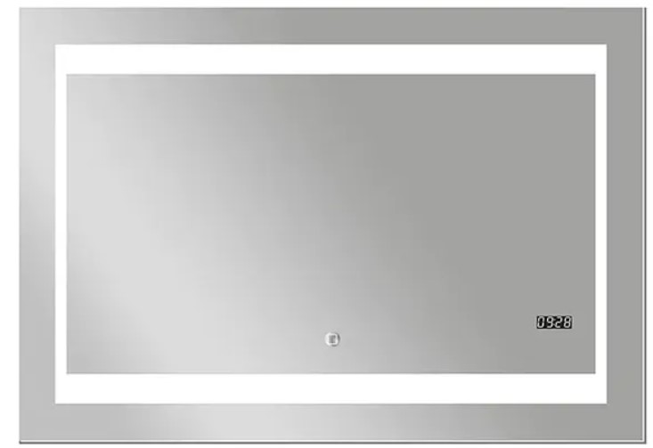 Zrcadlo s LED osvětlením DSK Silver Futura / 100 x 70 cm / dotykový spínač / neutrální bílá / POŠKOZENÝ OBAL