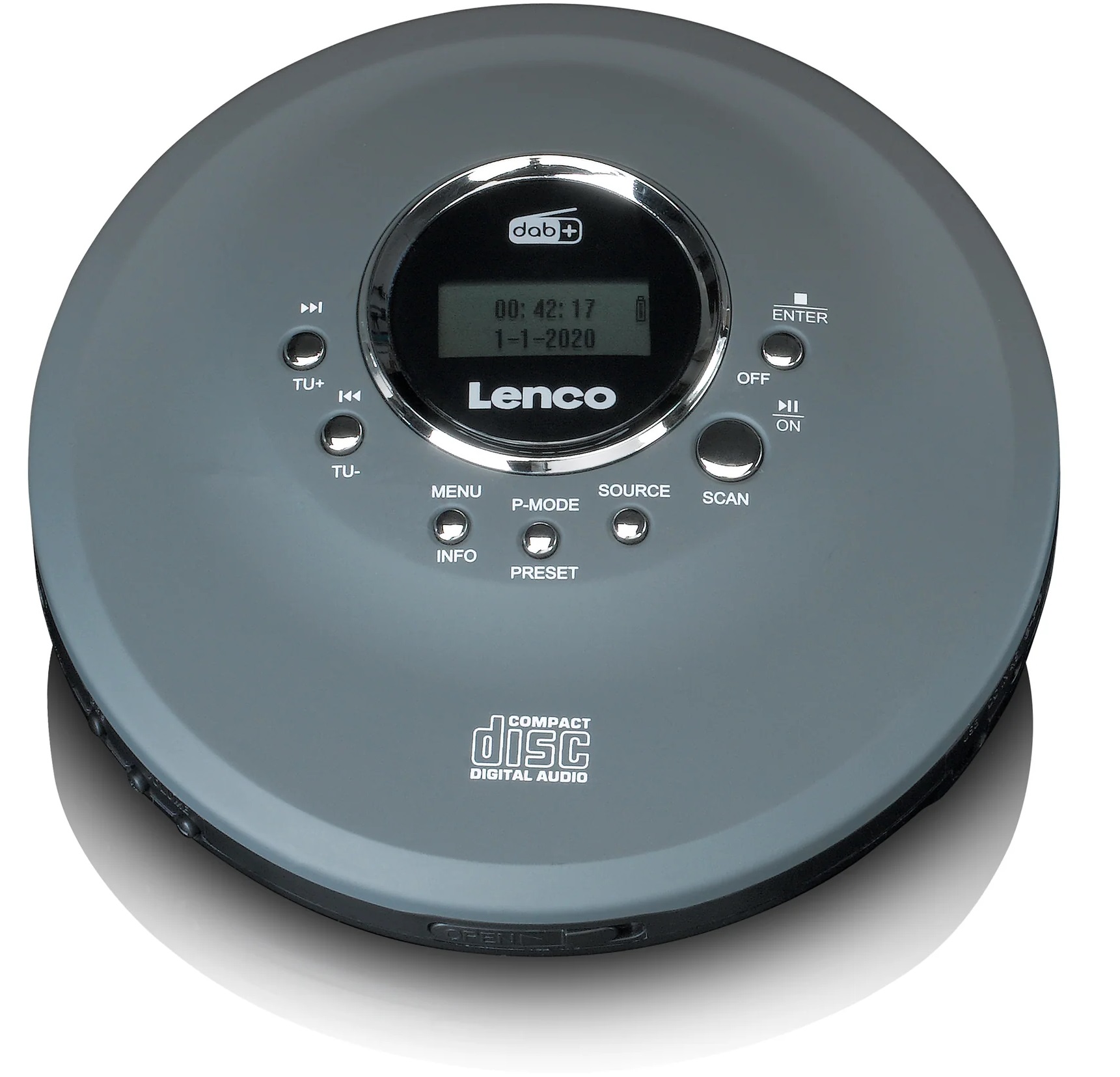 Přenosný CD a MP3 přehrávač Lenco CD-400GY / DAB+/FM / šedá / ZÁNOVNÍ