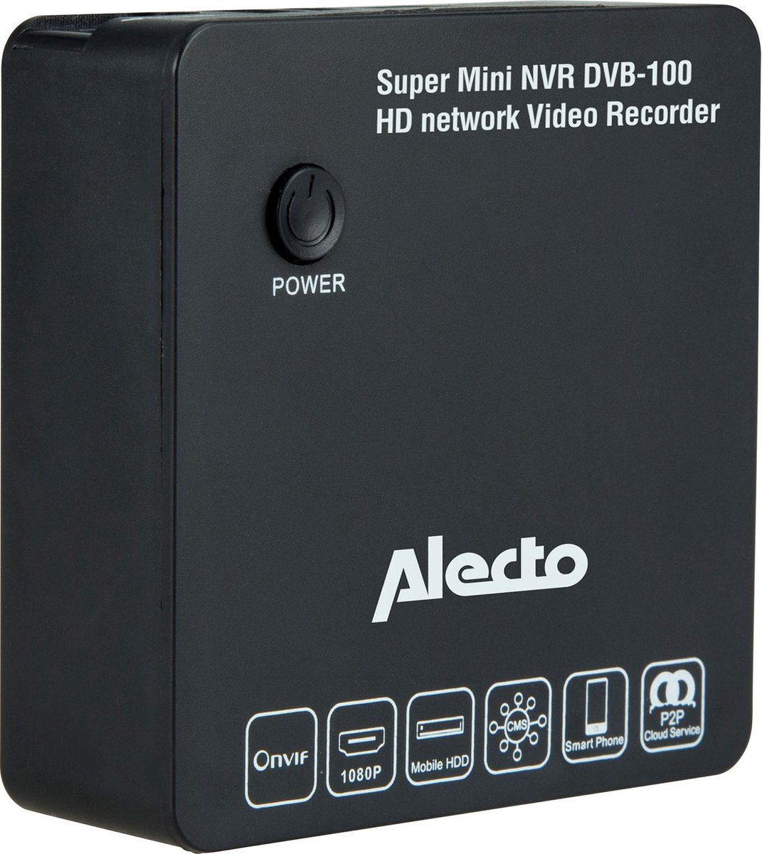 Síťový videorekordér Alecto DVB-100 Super Mini pro 4 kamery / Wi-Fi / černá