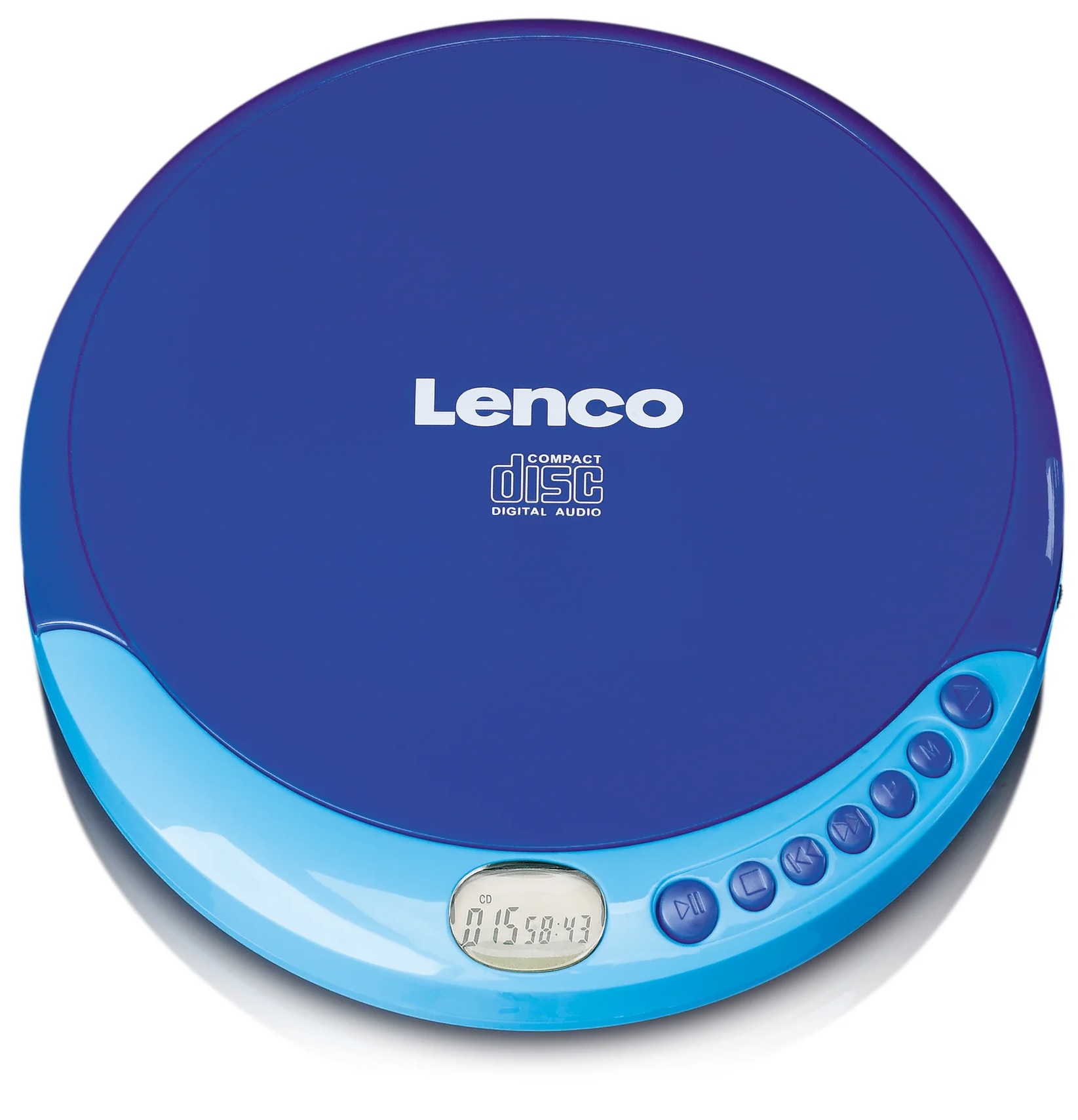 Přenosný CD přehrávač Lenco CD-011BU / LCD displej / modrá
