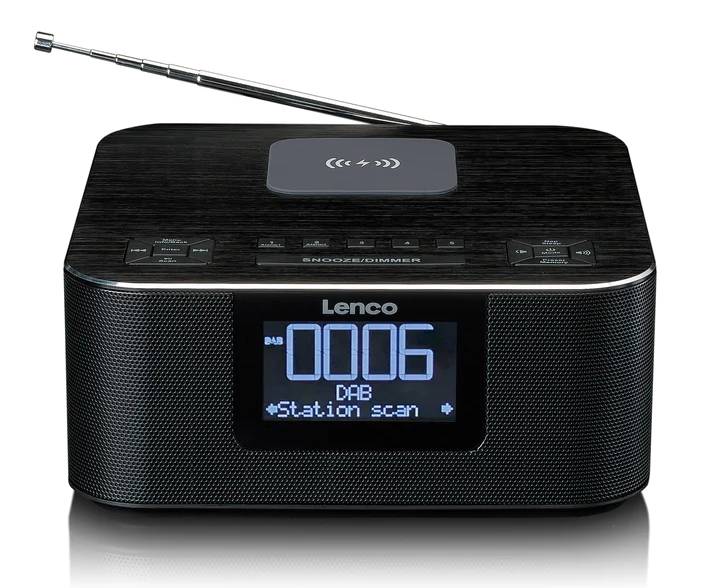 Rádiobudík LENCO CR-650BK / DAB+/FM / s bezdrátovým nabíjením / Bluetooth / černá / ROZBALENO