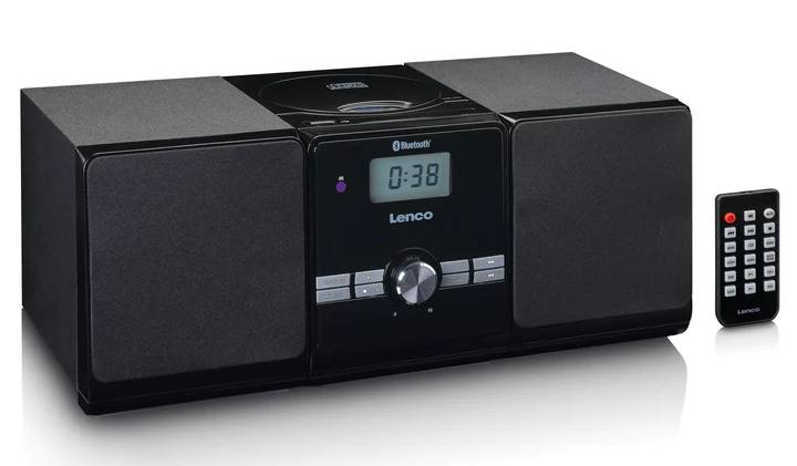 Mikrosystém Lenco MC-030BK / CD/MP3 přehrávač / 10 W / Bluetooth / černá / ROZBALENO