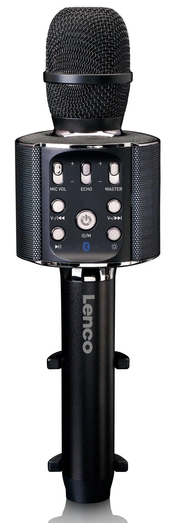 Karaoke mikrofon Lenco BMC-090BK / Bluetooth / světelné efekty / černá