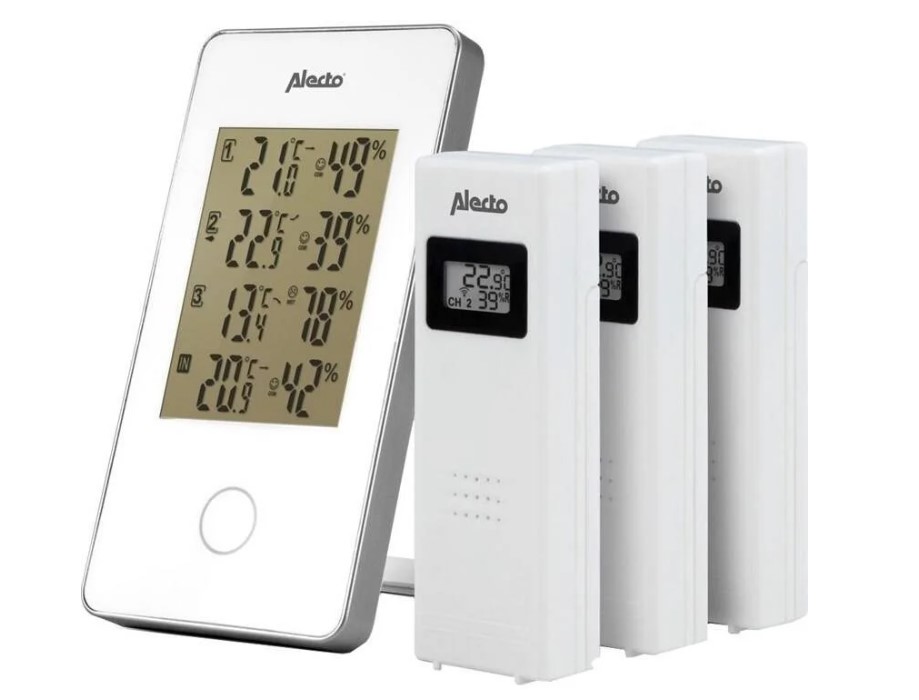 Digitální meteostanice Alecto WS-1330 / bezdrátová / baterie AAA / 30 m / bílá / ROZBALENO