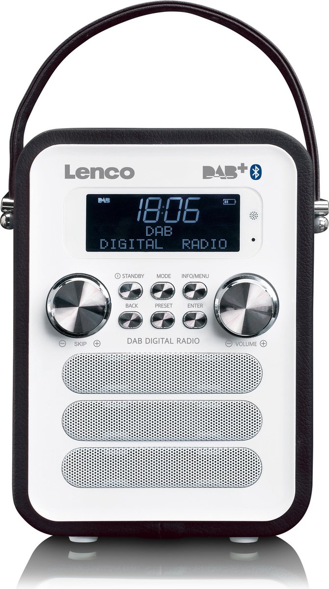 Přenosné rádio Lenco PDR-050BK / DAB+ / Bluetooth / 3 W / bílá / černá / ROZBALENO