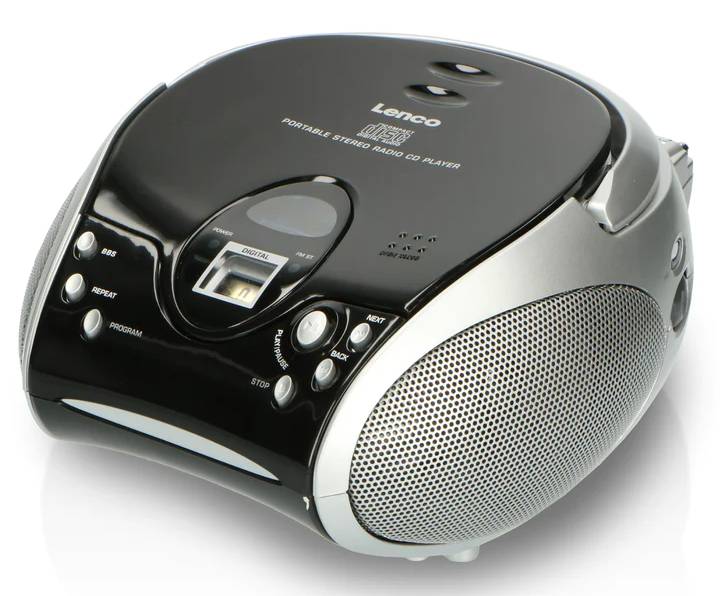 Přenosné stereo FM rádio Lenco SCD-27 BK / CD mechanika / černá/stříbrná / ZÁNOVNÍ
