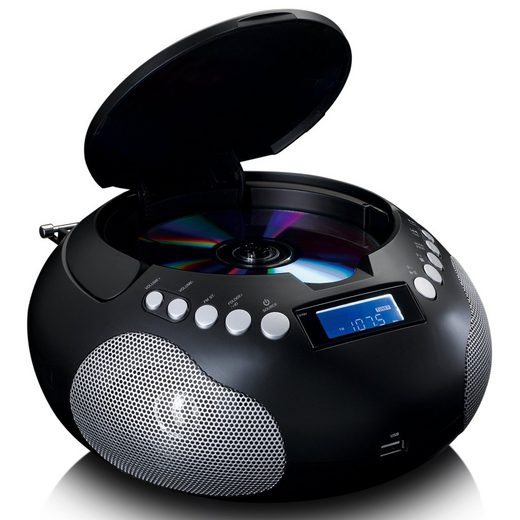 Přenosné FM rádio s CD/MP3 přehrávačem Lenco SCD-331BK / Bluetooth / USB vstup / AUX vstup / černá / ROZBALENO
