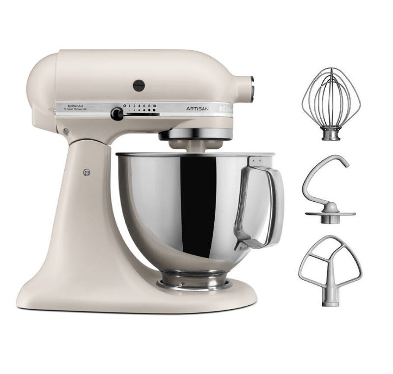 Multifunkční kuchyňský robot KitchenAid Artisan 5KSM125EMH / 300 W / 4,8 l / krémová / ROZBALENO