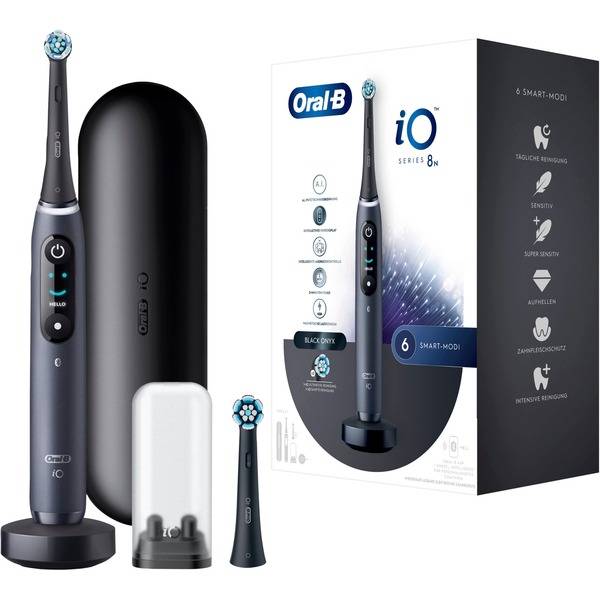 Elektrický zubní kartáček Oral-B iO Series 8N / 6 programů čištění / barevný OLED displej / ovládání tlaku / Bluetooth / černá / ZÁNOVNÍ