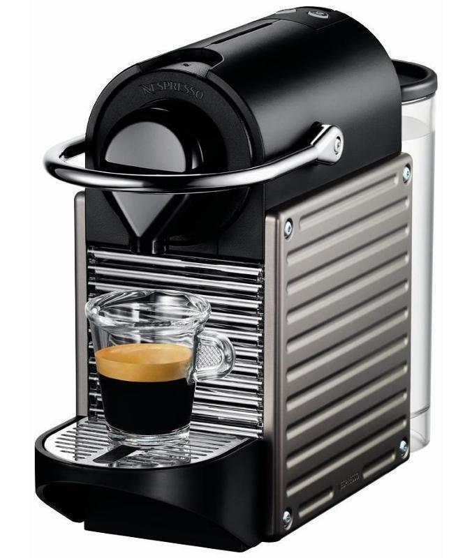 Kapslový kávovar Krups Nespresso Pixie XN3005 / 1260 W / titanově šedá / ZÁNOVNÍ