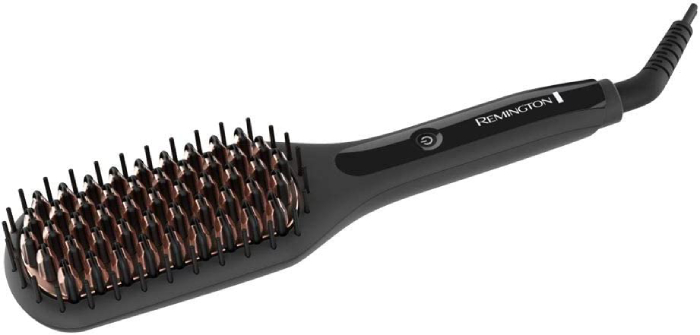 Keramický žehlící kartáč na vlasy Remington Straight Brush CB7400 E51 / max. teplota 230 °C / černá / ROZBALENO