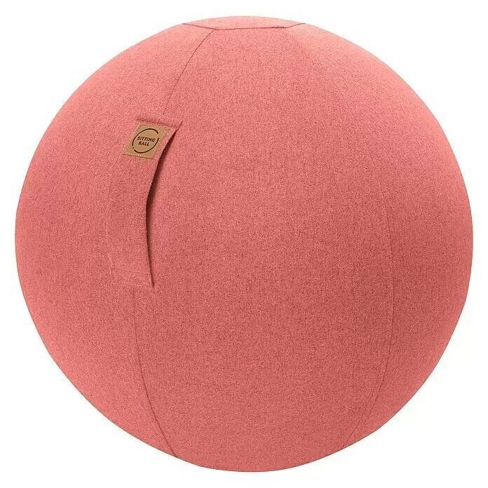 Sedací míč na cvičení Sitting Ball Felt / nosnost 100 kg / Ø 65 cm / 100% polyester / lososová