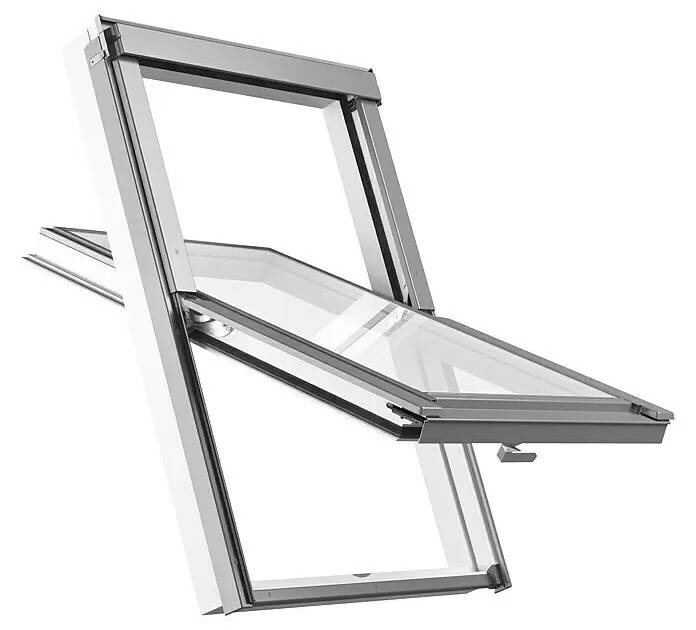 Střešní okno 55 x 98 cm / dvojité zasklení / PVC profil / šedá