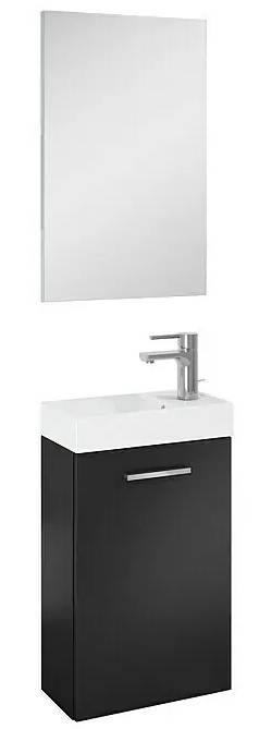 Sada koupelnového nábytku 40 cm / spodní skříňka / umyvadlo / zrcadlo / matná černá