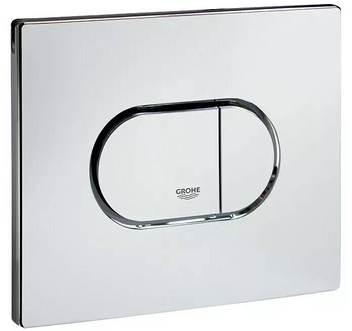 WC ovládací tlačítko Grohe Arena Cosmopolitan / duální splachování / plast / horizontální instalace / chrom / ROZBALENO