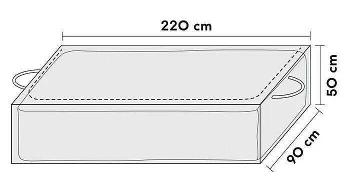Ochranný povlak na polštář zahradního nábytku / 220 x 90 x 50 cm / polyester