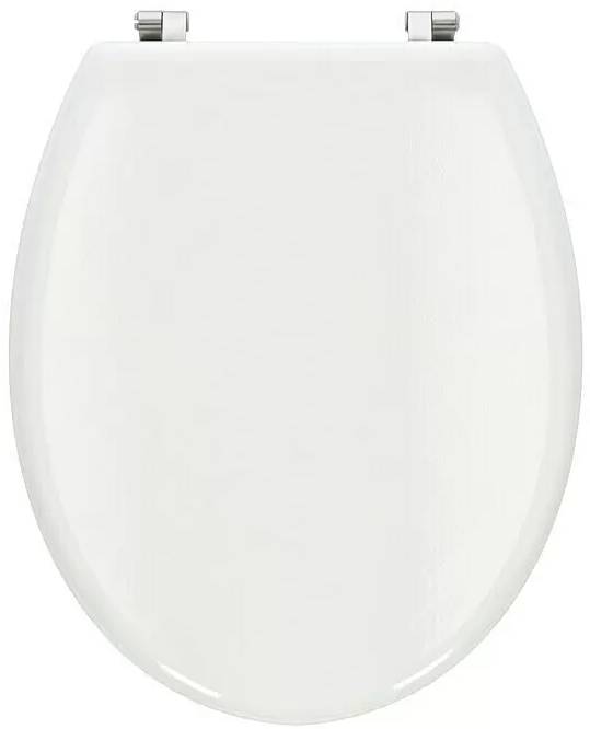 WC sedátko Argos / MDF / kovové panty / bílá/chrom / POŠKOZENÝ OBAL