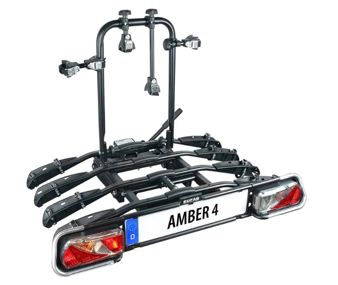 Nosič kol Eufab Amber 4 / 4 kola / nosnost 60 kg / pro tažné zařízení / černá