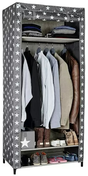 Textilní šatní skříň XXL / 50 x 80 x 175 cm / polyester / šedá