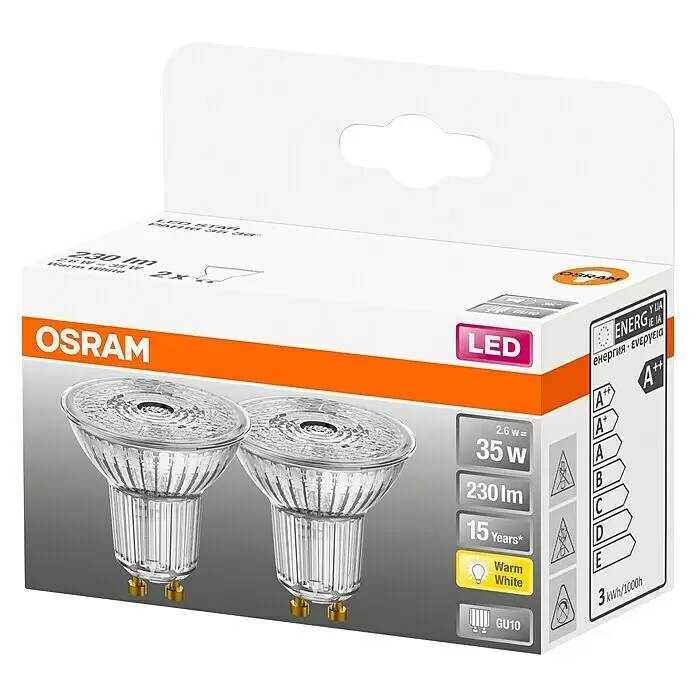Sada LED žárovek Osram Star GU10 / 2,6W / PAR16 / 230 lm / 2 ks