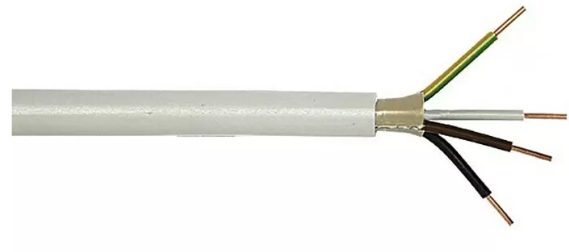 Opláštěný kabel NYM-J / 4 x 1,5 mm² / 20 m / šedá / ROZBALENO