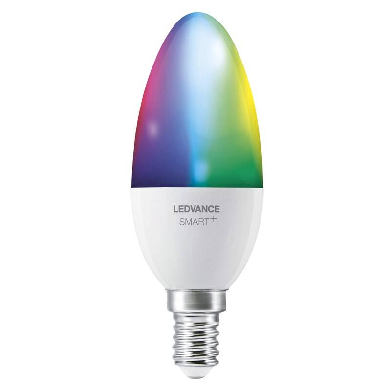 Chytrá LED žárovka Ledvance Smart+ / WiFi / 5 W / E14 / RGB / bílá