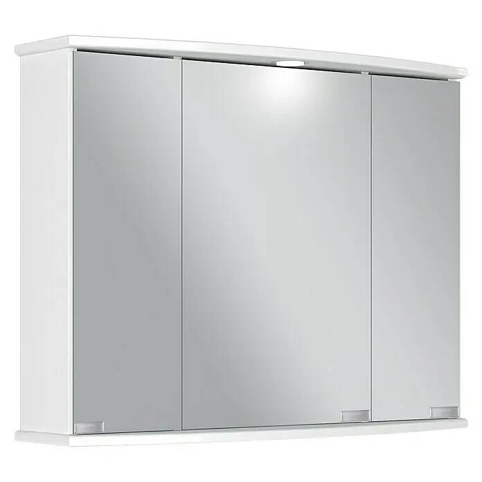 Zrcadlová led skříňka 82 x 63,4 cm / 2 W / 6 polic / 3 dveře / bílá / POŠKOZENÝ OBAL