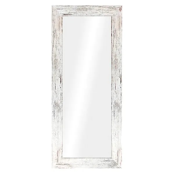 Zrcadlo v rámu / 148 x 60 cm / sklo / MDF / vintage / bílá / ROZBALENO