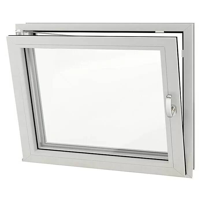Plastové sklepní okno / dvojité izolační zasklení / 80 x 40 cm / DIN doraz levý / bílá / ROZBALENO