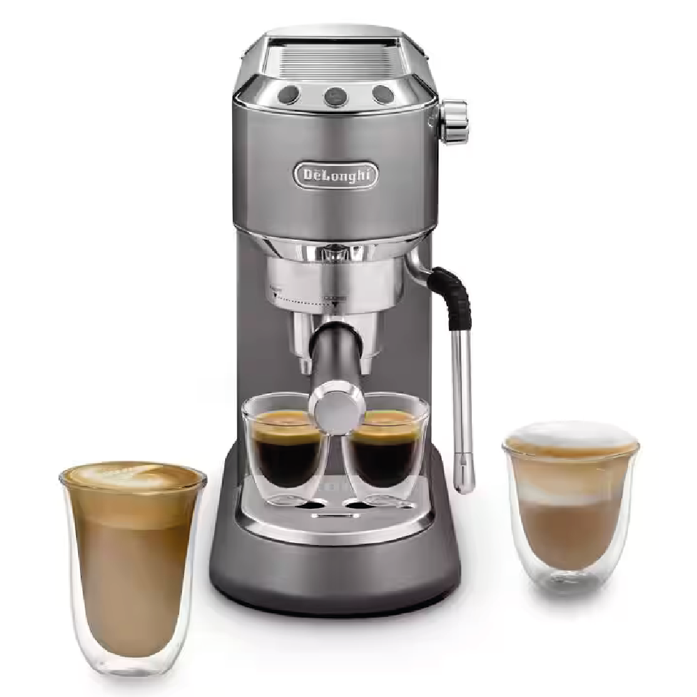 Pákový kávovar Espresso De'Longhi Dedica Arte EC885.GY / 1300 W / 1,1 l / 15 bar / šedá / ROZBALENO