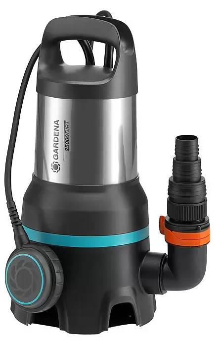 Kalové čerpadlo Gardena 25000 / ponorné / 25000 l/hod. / 7 m / 1100 W / 35 °C / IPX8 / černá/stříbrná Varianta: ivi3