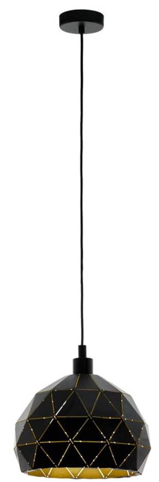 Závěsné stropní svítidlo Eglo Roccaforte 97841 / (V x O) 110 x 40 cm / E27 / ocel / 60 W / černá/zlatá Varianta: ivi1