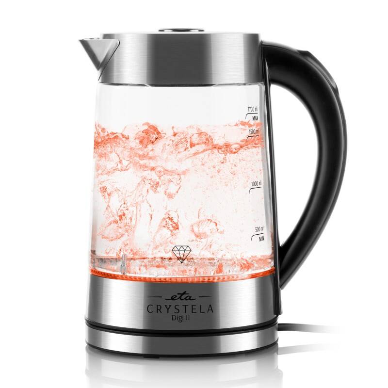 Rychlovarná konvice ETA Crystela Digi II 5154 90000 / 2200 W / 1,7 l / černá/nerez Varianta: ivi1