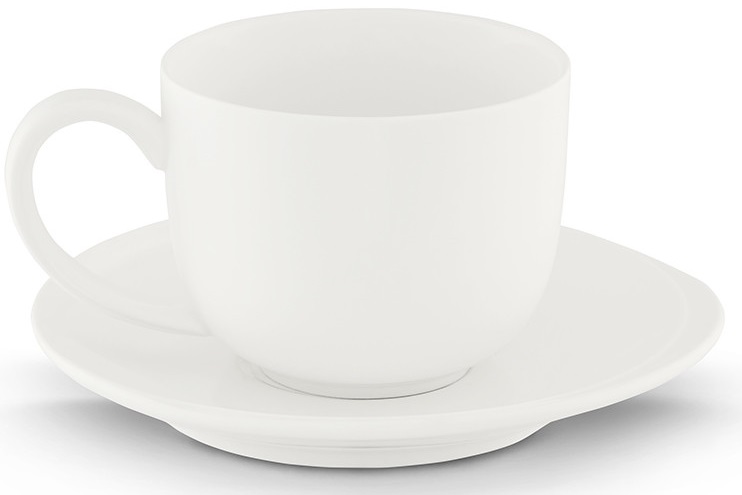 German RESEDA Šálek s podšálkem na kávu / pr. 15 cm / bílá Varianta: ivi1