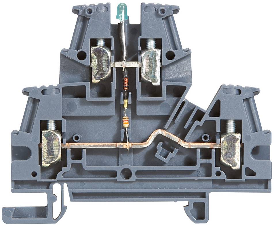 Legrand Drátová svorka Viking3 s jednoduchou propojkou / s diodou 1N4007 2P 4mm2 / šedá / 2 vstupy / 2 výstupy šroubové připojení Varianta: ivi0